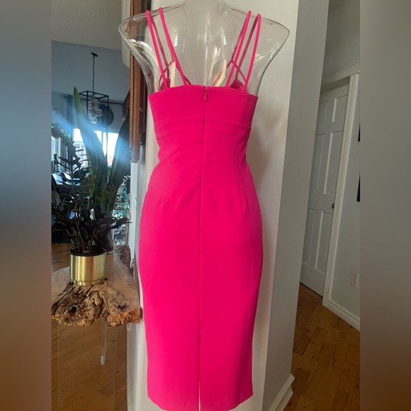 Bardot - Beautiful Hot / Highlighter pink bodycon cut out dress - Picture 3 of 4